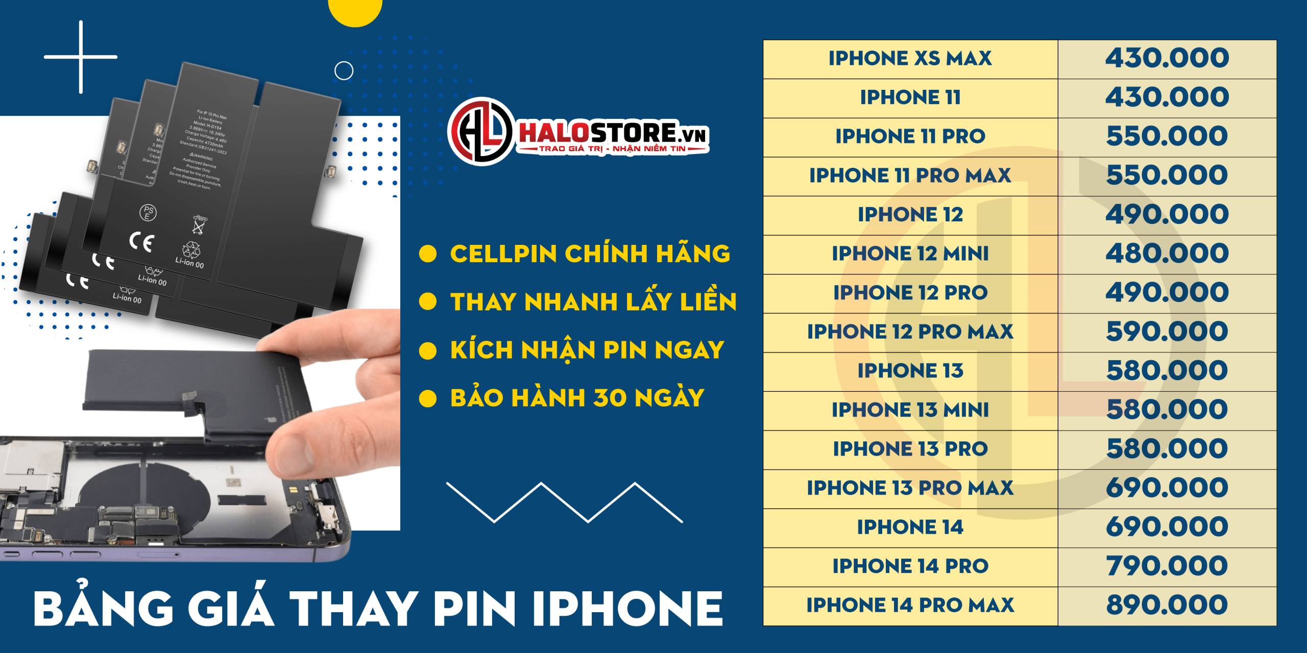 THAY PIN iPHONE CHÍNH HÃNG LẤY LIỀN