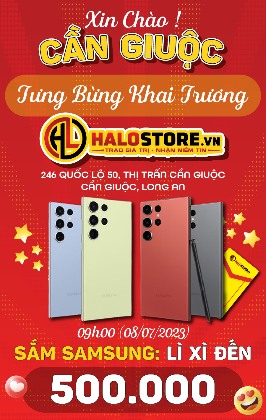 Khai trương cửa hàng Halo Store Cần Giuộc - Siêu Khuyến Mãi.